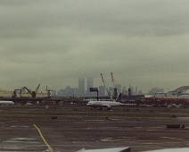 Newark Airport - Zicht op Manhattan en World Trade Center Newark Airport